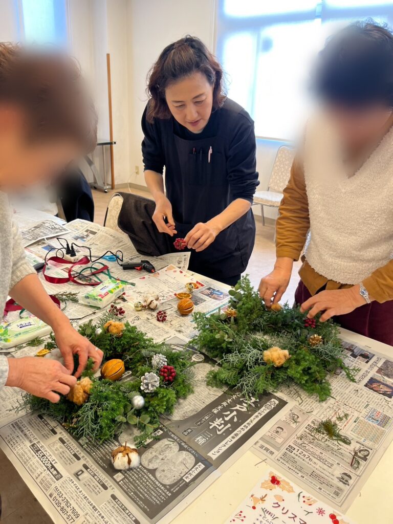 クリスマスリース教室ご参加あいがとうございました